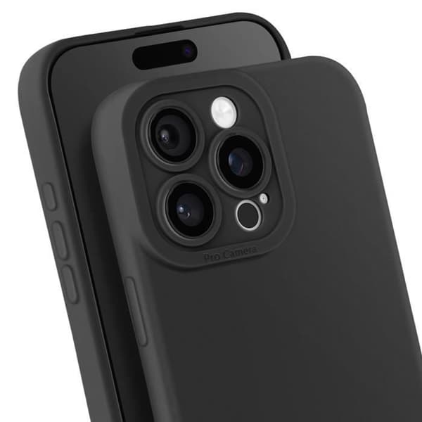 Coque iPhone 16 Pro Max - Glat Silikone - Kamerablokbeskyttelse - Nem Installation - Elegant Svart