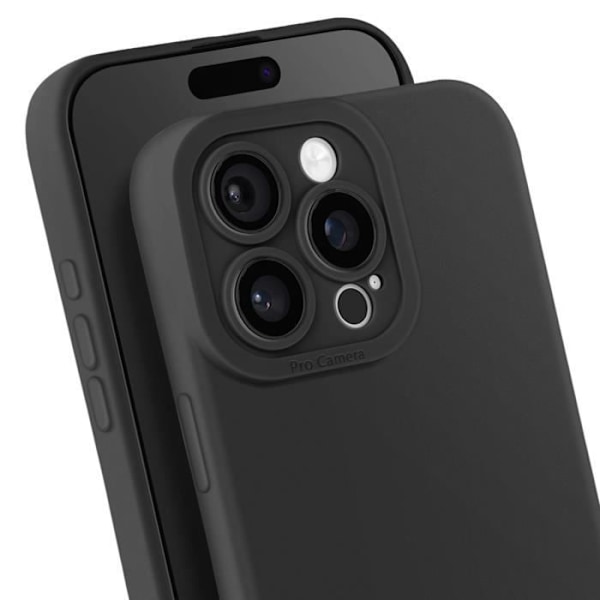 Silikone Cover til iPhone 16 Pro Max Glat Kamera Blok Beskyttet Sort Svart