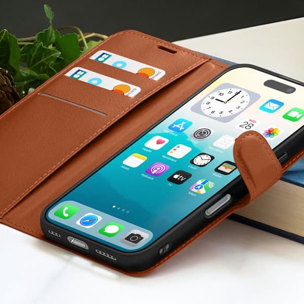 Plånboksfodral - ZANAÉ - iPhone 17 Pro Max - Brun - Videostöd - Magnetflik kastanj