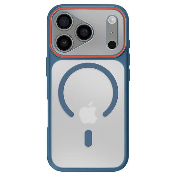 MagSafe-cover til iPhone 17 Pro Max, Bi-materiale beskyttelse, Hårdt bagcover, Mørkeblå Blå