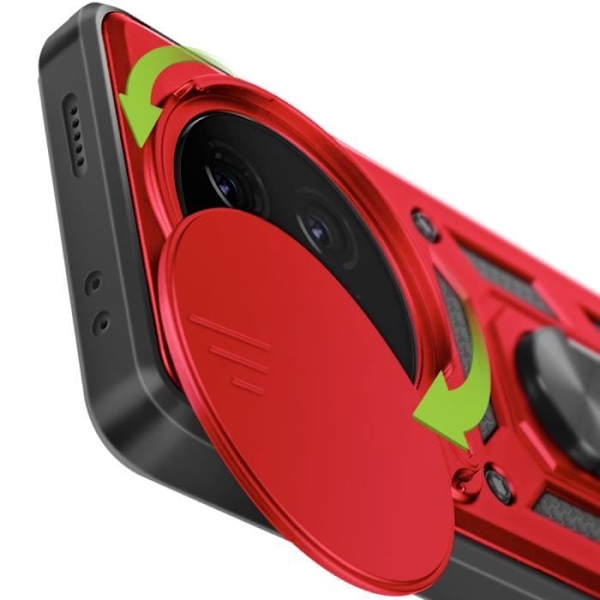 Honor Magic 7 Pro - Suojaava Kuori, Ring Supporti Kamerasuojaa Mayaxess Punainen Röd