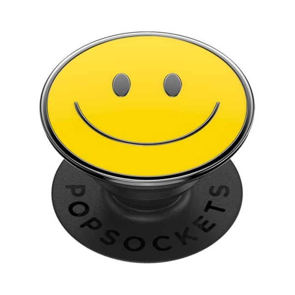 Tilbehør til smartphone - PopSockets - PopGrip - Design med gul smiley - Ultra-let - Udskiftelig PopTop Gul