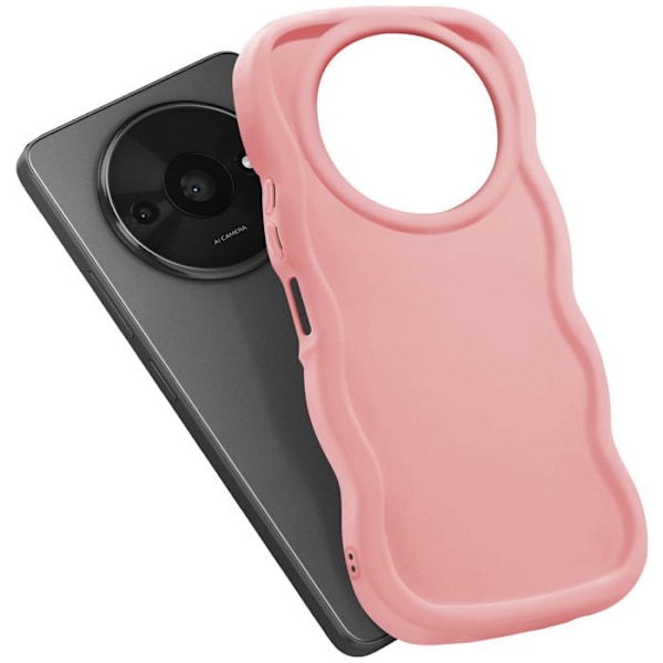 Coque för Xiaomi Redmi A3 Silikon Stötdämpande Candy Rose serie Rosa