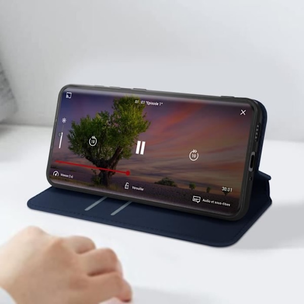 Fodral till Xiaomi Redmi Note 13 Pro Plus - AVIZAR - Korthållare Video Support - Midnattsblå Blå