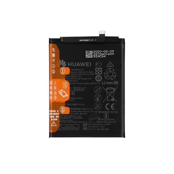 Batteri - HONOR - HB356687ECW - 3340mAh - Litium-Ion - Yhteensopiva Honor 7X, P30 Lite, Mate 10 Lite