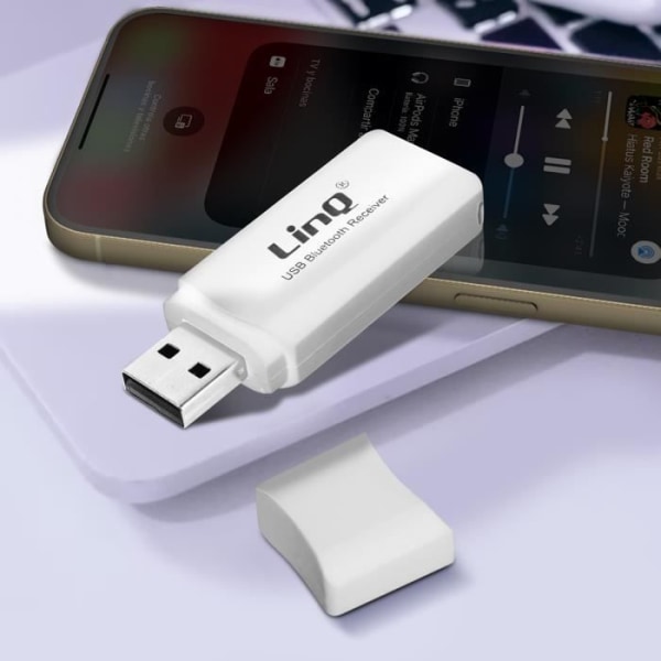 USB Bluetooth lydadapter - 3,5 mm jack LinQ håndfri sæt funktion Hvid