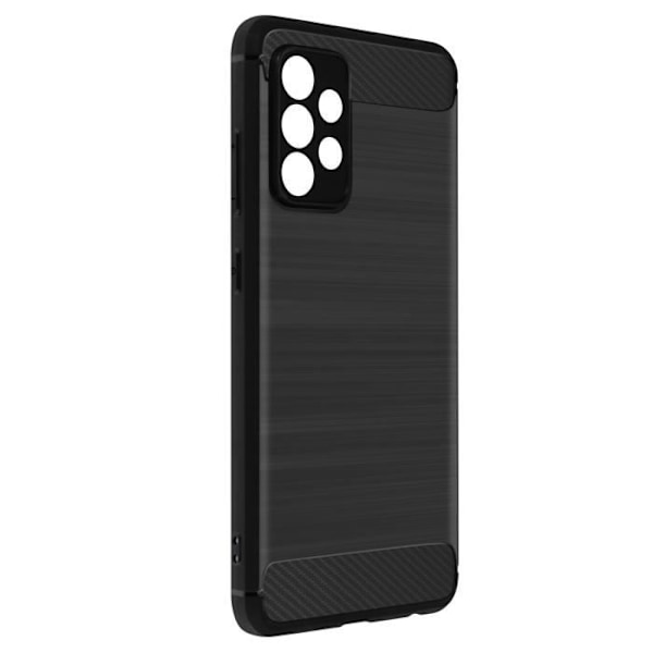 Skyddsskal - Samsung - Galaxy A52, A52 5G, A52S - Silikon - förstärkta hörn - Borstad effekt Svart