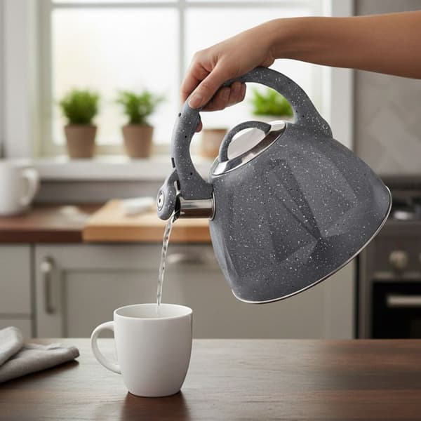 Visselpipa 3L Induktionskompatibel med Marmor Design Cheffinger Grå Grå
