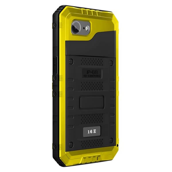 Cover til iPhone 17. Robust, vandtæt IP68 med håndledsrem i sort / gul Gul