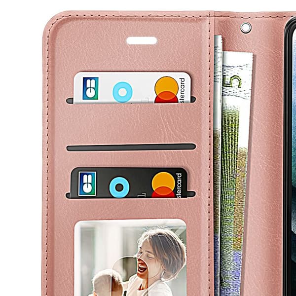 Pungetui til Samsung Galaxy S21 med håndledsrem Mayaxess Rose gold Roséguld