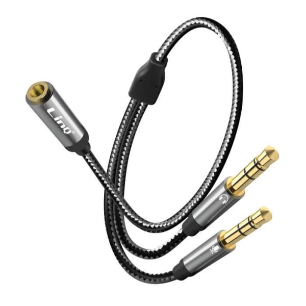 Audio Splitter Adapter Jack 3,5 mm hun til 2x Jack 3,5 mm han LinQ