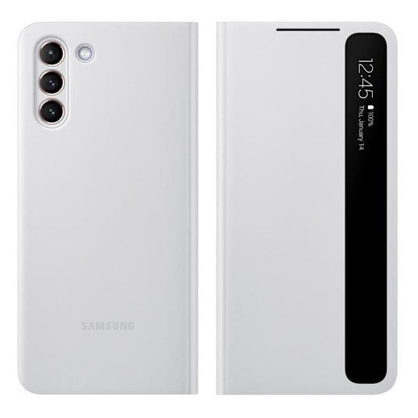 Original Samsung S21 Plus Smart Clear View Touch Fönsterfodral Ljusgrå