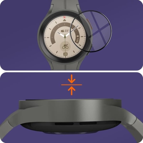 Økologisk glas Samsung Galaxy Watch 5 Pro skærmbeskytter iMak Contour Sort