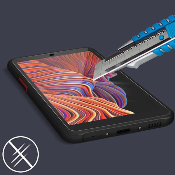 Akashi 9H hærdet glasfilm til Samsung Galaxy Xcover 5 - Beskyttelse mod stød og ridser Svart