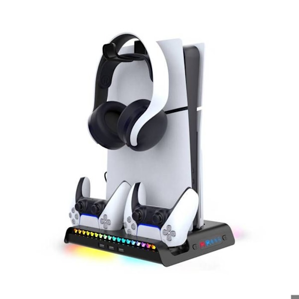 Multifunktionell RGB-laddstation för PS5 Slim med kylning Ipega svart Svart