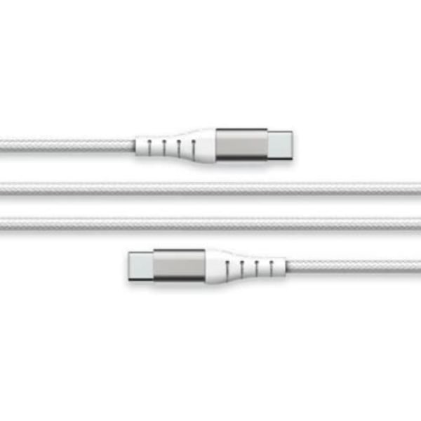 USB C/USB C Forstærket Kabel 3m - 3A Force Power Hvid