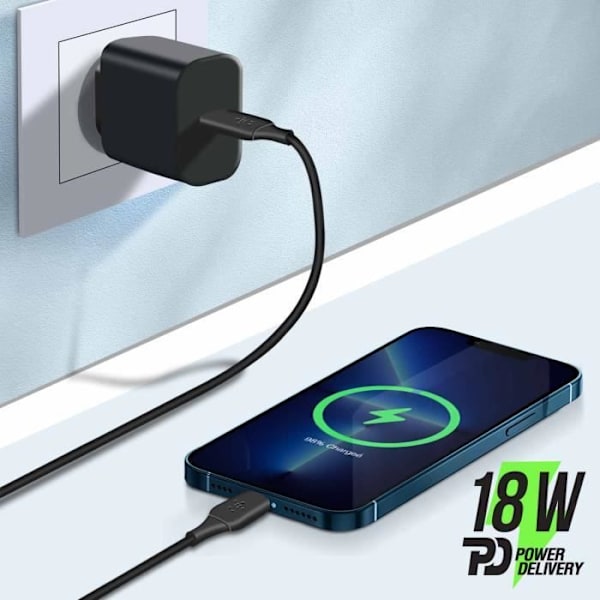 Belkin USB-C till Lightning Power Delivery 18W Sync-kabel 1m Svart