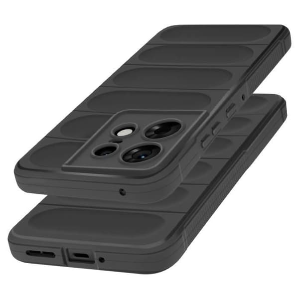 Cover til Motorola Edge 50 Pro - AVIZAR - 3D-textureret design - Stødabsorberende - Fleksibelt silikone - Sort Svart