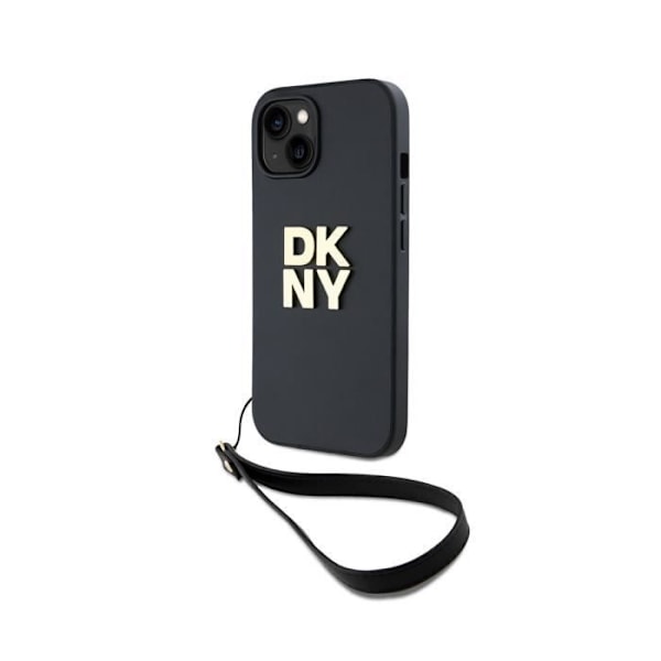 DKNY Musta Apple iPhone 13 Kansi Metalliset Logo ja Ranteenauha Svart