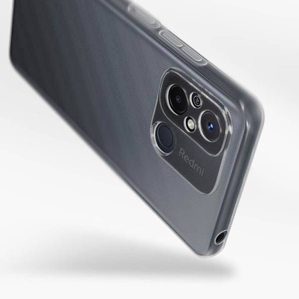 Fodral för Xiaomi Redmi 12C Silikongel och härdat glas 9H Transparent