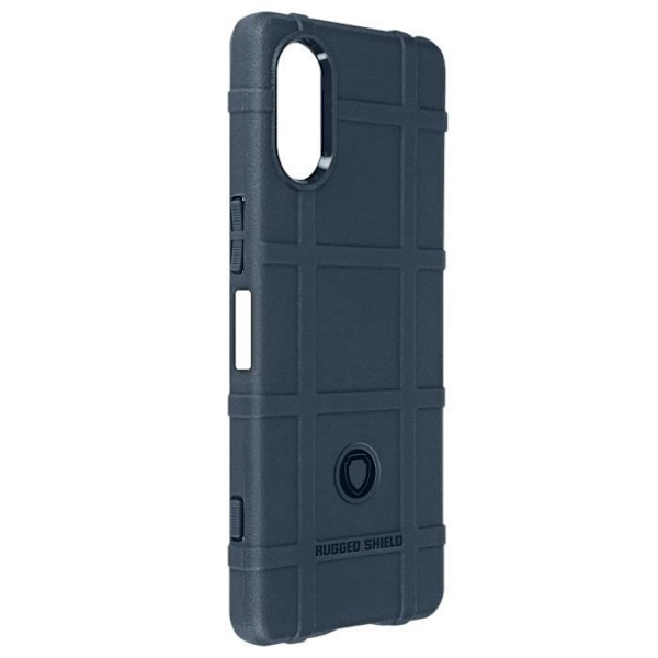 Fodral till Sony Xperia 5 V Silikonpräglat mönster Rugged Shield Midnight Blue Blå