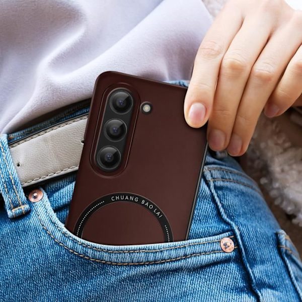 AVIZAR hårt skyddsfodral för Samsung Galaxy Z Fold 5 - Röd - Minimalistisk design - MagSafe-kompatibel Röd