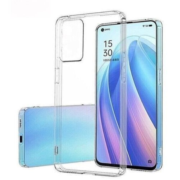 Etui til Oppo Reno 7Z 5G / 7 Lite / 8 Lite + x2 hærdet glas - gennemsigtigt etui Cover Glas Skærmbeskytter Hærdet glas Transparent