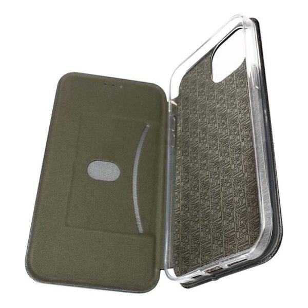 AVIZAR iPhone 14 etui - Flipkortholder Videostøtte - Sort satin finish Svart