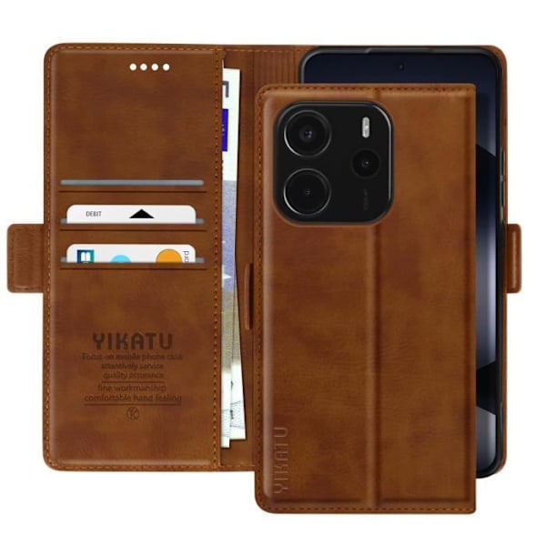 Fodral för Xiaomi Redmi Note 14 4G Video Stöd Brun kastanj