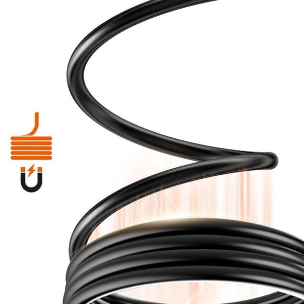 USB-C til USB-C kabel 80W 1.2m Magnetisk Selvviklende LinQ Sort Svart