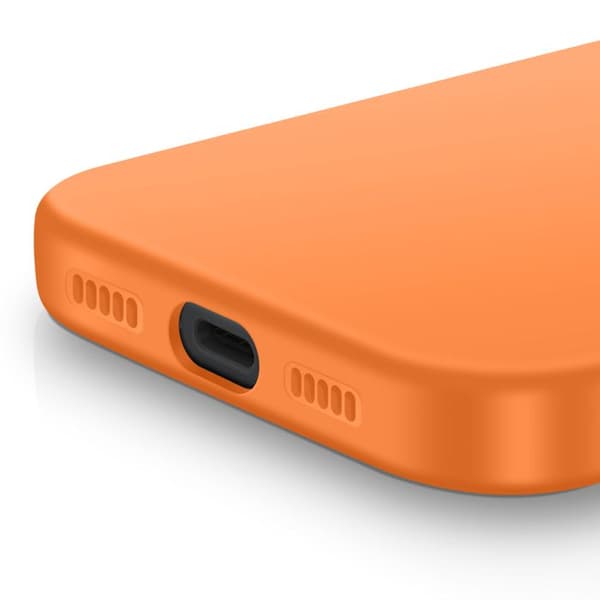 Soft-touch silikone cover til iPhone 17 Pro, skridsikkert orange Apelsin