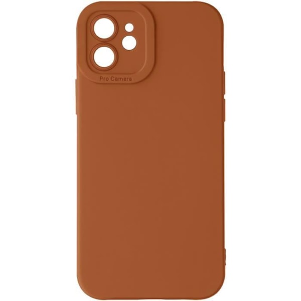 Suojakuori iPhone 12:lle Silicone Matt Camera Protection Vaaleanruskea kastanj