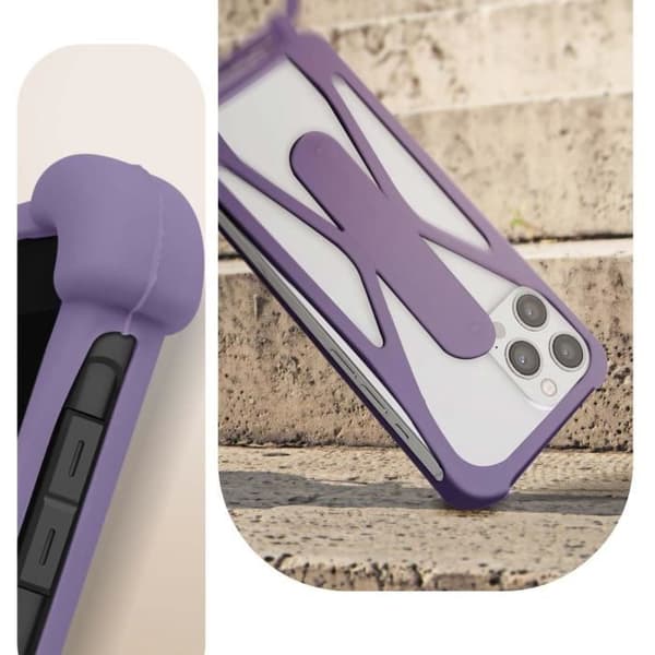 Coque - AVIZAR Universell - Mjuk Silikon - Karmkuddar - Stativstöd - Lavendel Lavendel