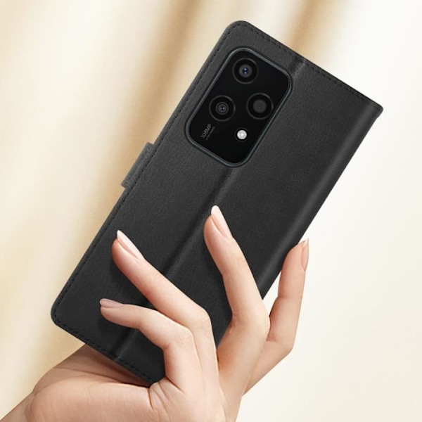 Taske til Honor 200 Lite - AVIZAR - Wallet Flip og Video Support - Sort Svart