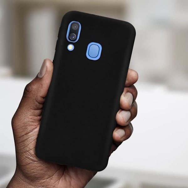 Kotelo - AVIZAR - Samsung Galaxy A40 - Geeli silikoni - Musta - Pehmeä kosketusviimeistely Svart