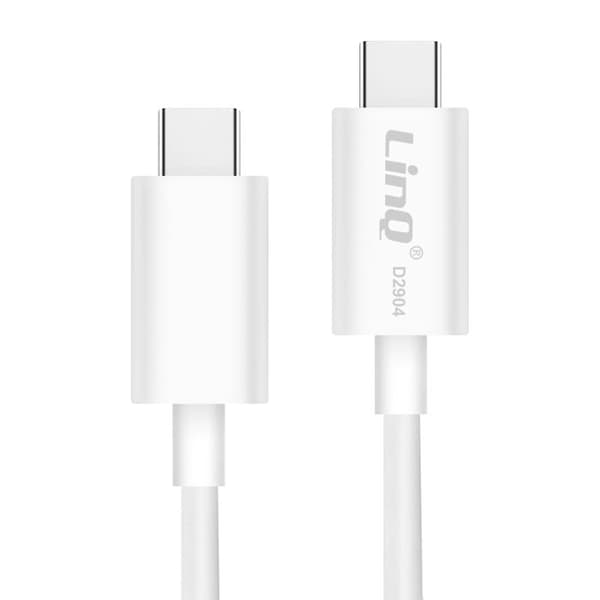 USB C till USB C 100W Kompatibel med Android Auto och Apple CarPlay 65cm Vit