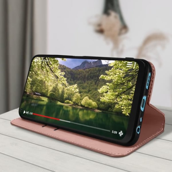 Oppo A76, A96 og Realme 9i etui - AVIZAR - Video Support Wallet Cover - Pink