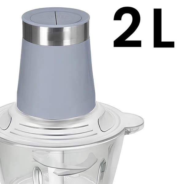 Elektrisk Hackare 200W 2 liter 2 Hastigheter med Grå Glasbowl Grå