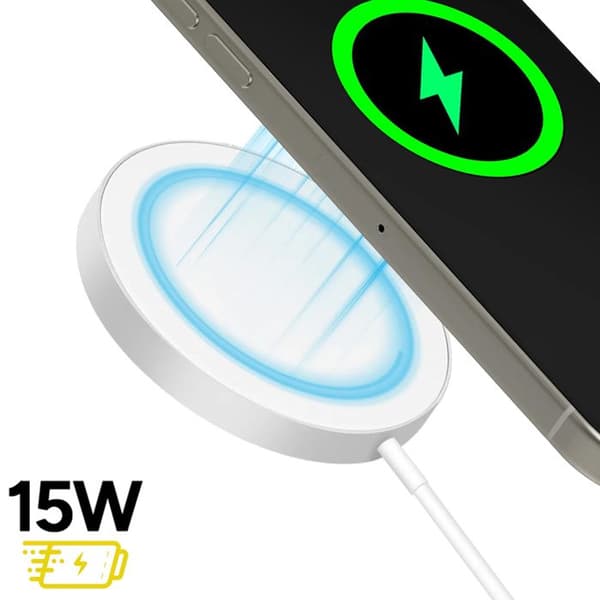Magnetisk Magsafe Oplader 15W til iPhone 12 Pro Mayaxess Hvid Vit