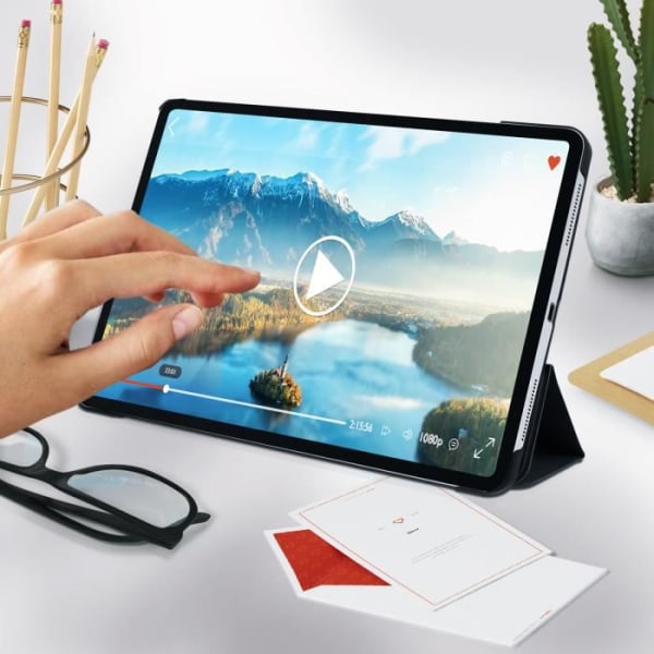 Etui - AVIZAR - iPad Pro 12.9 2020/2018 - Øko-læder - Video støtte - Tynd grå design Grå