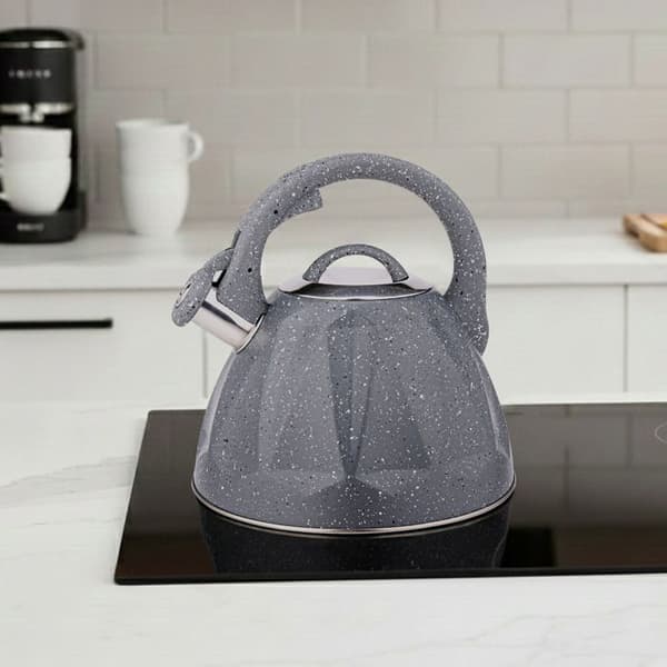 Fløjte Kedel - CHEFFINGER - Cheffinger Grå - 3L - Marmor Design - Induktionskompatibel Grå
