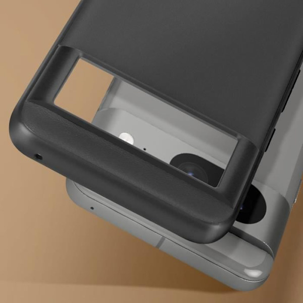 Beskyttelsescover - AVIZAR - Google Pixel 8 - Ægte læder - Sort - Ultra-tynd Svart