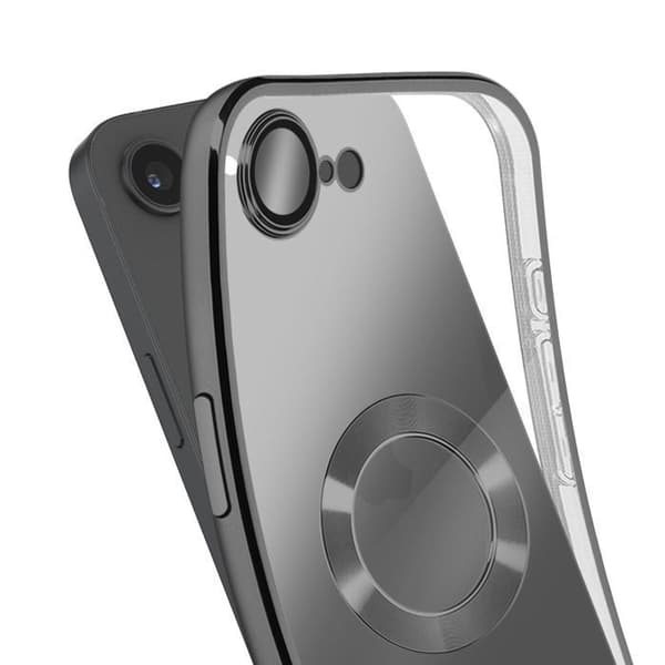 Silicone Cover til iPhone 17e Blød med Sort Kromkant Svart