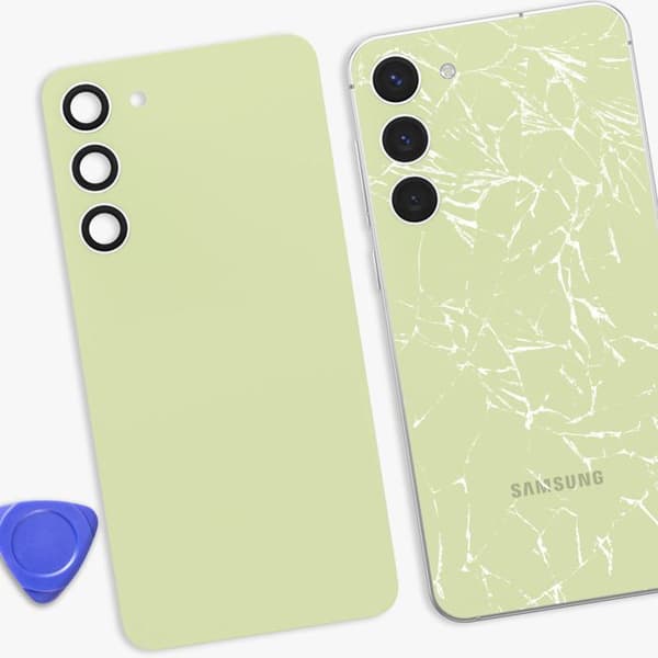Batteri Cache - AVIZAR - Galaxy S23 Plus - Citron Grøn - Integreret Klæbende - Erstatning Grön