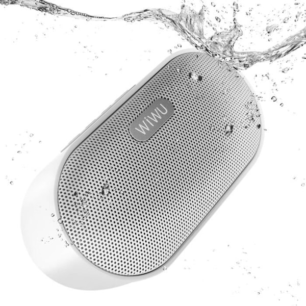 Bluetooth-högtalare med 6h batteritid, vattentät IPX6, kompakt med rem wiwu, Vit Vit