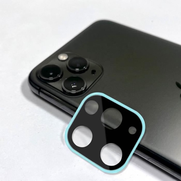 Kameraobjektiv - Apple - iPhone 11 Pro / Pro Max - Härdat glas - Anti-spår - Turkos blå Turkos