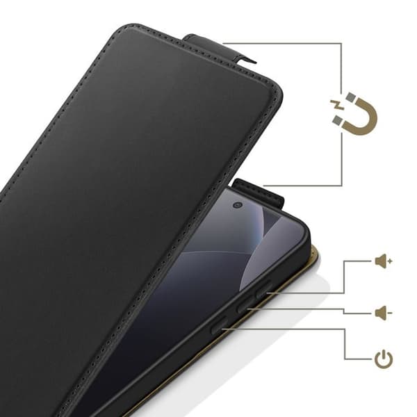 Pystyklipsillä varustettu kotelo Redmi Note 15 Pro Plus 5G:lle, jossa on integroitu korttipidike, musta Svart