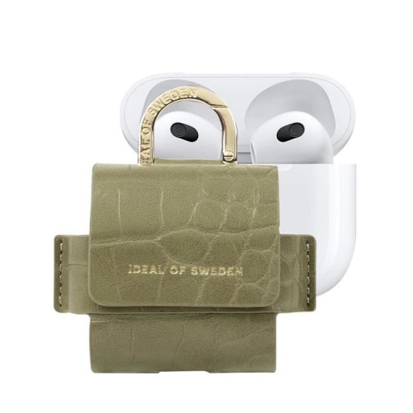 Mini Sac AirPods 3 - IDEAL OF SWEDEN - Model Flo - Syntetisk læder - Grøn - Karabinhage Grön