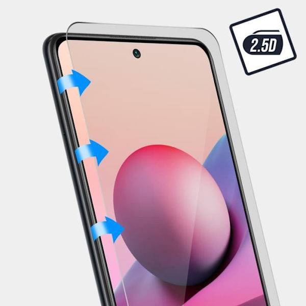 Suojakalvo - Forever - Xiaomi Redmi Note 10s / Note 10 - Karkaistu lasi - Roiskesuoja - 0.33mm Klar vit