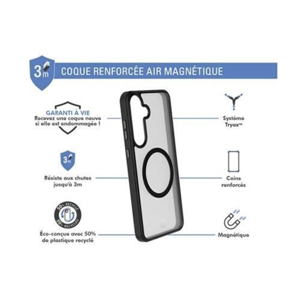 Coque telefon - Forcecase - FC Air Frost - Galaxy S25+ - 50% återvunnet plast - Kompatibel med MagSafe Noir frost